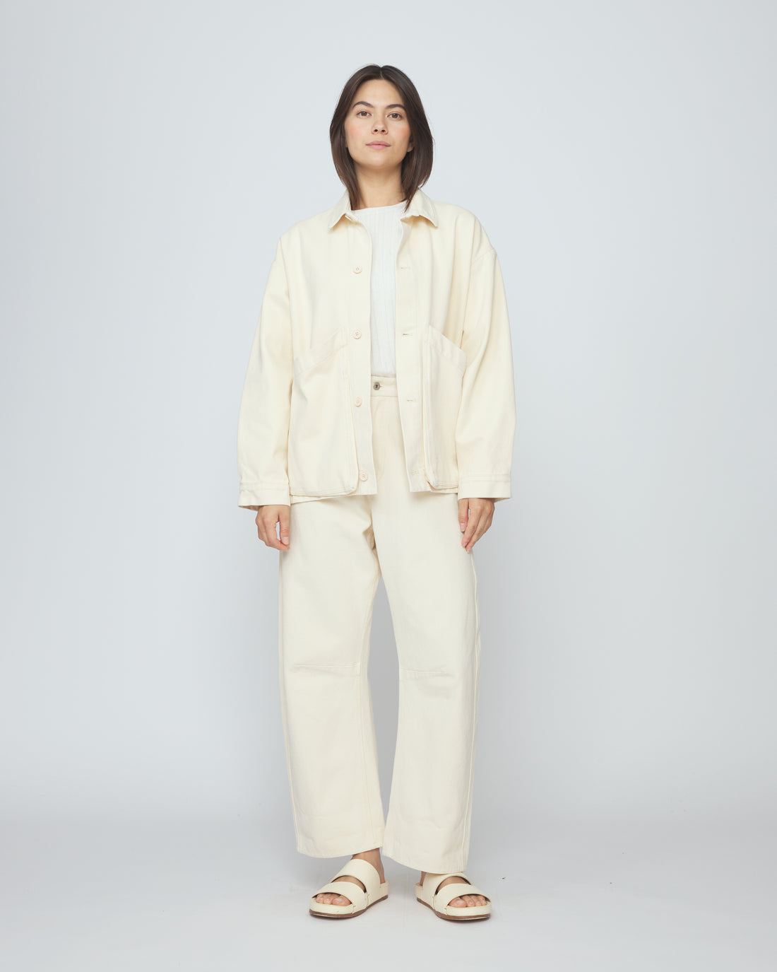 Signature Panel Pockets Shirt Jacket - Fall Edition - Antique White
