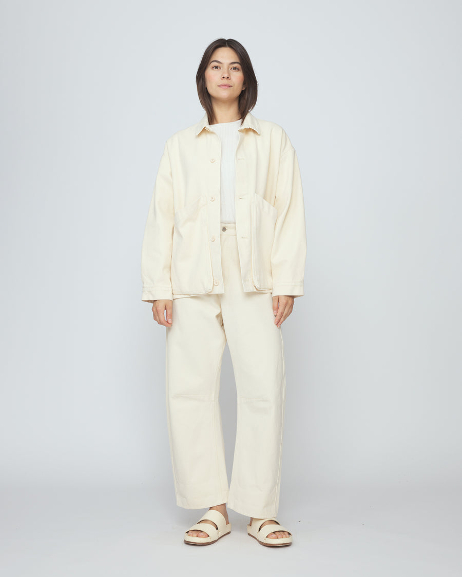 Signature Panel Pockets Shirt Jacket - Fall Edition - Antique White
