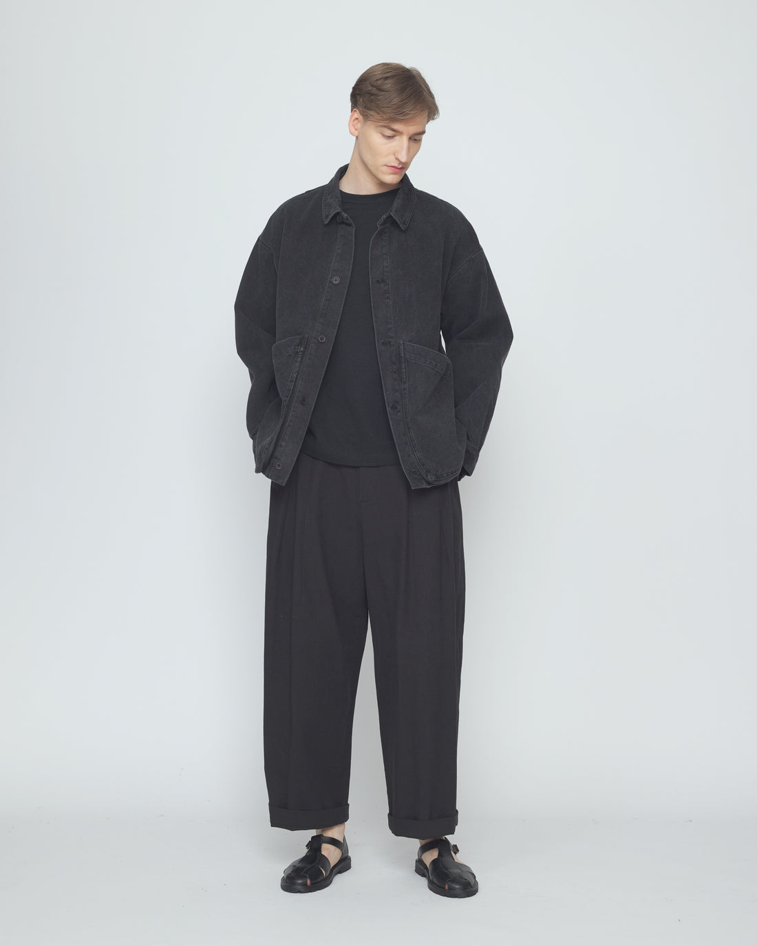 Signature Panel Pockets Shirt Jacket - Fall Edition - Washed Black