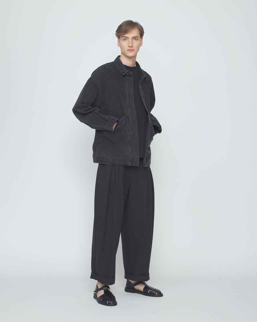 Signature Panel Pockets Shirt Jacket - Fall Edition - Washed Black