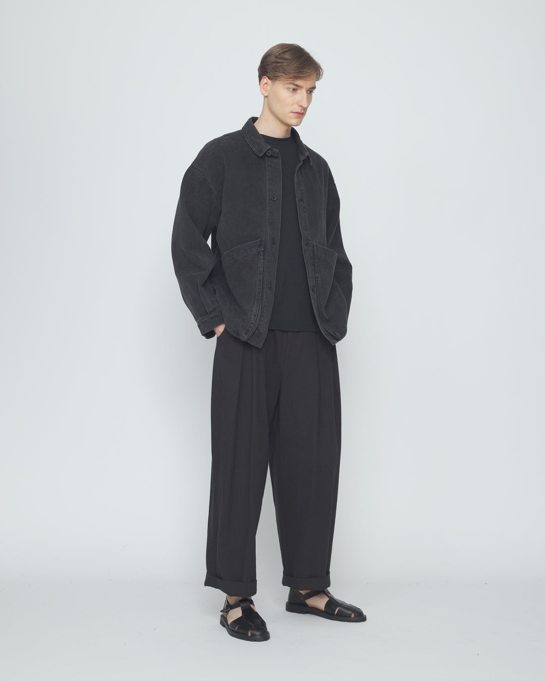 Signature Panel Pockets Shirt Jacket - Fall Edition - Washed Black