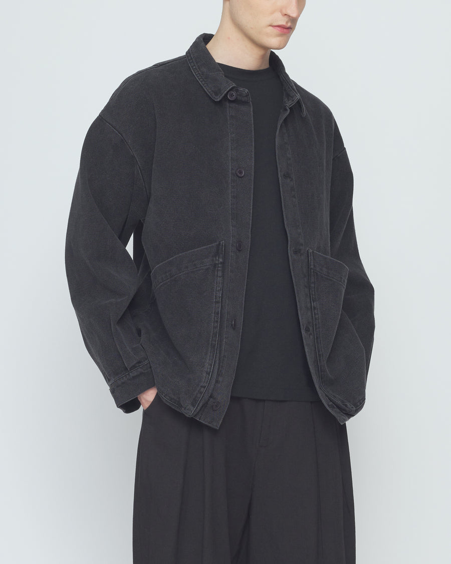 Signature Panel Pockets Shirt Jacket - Fall Edition - Washed Black