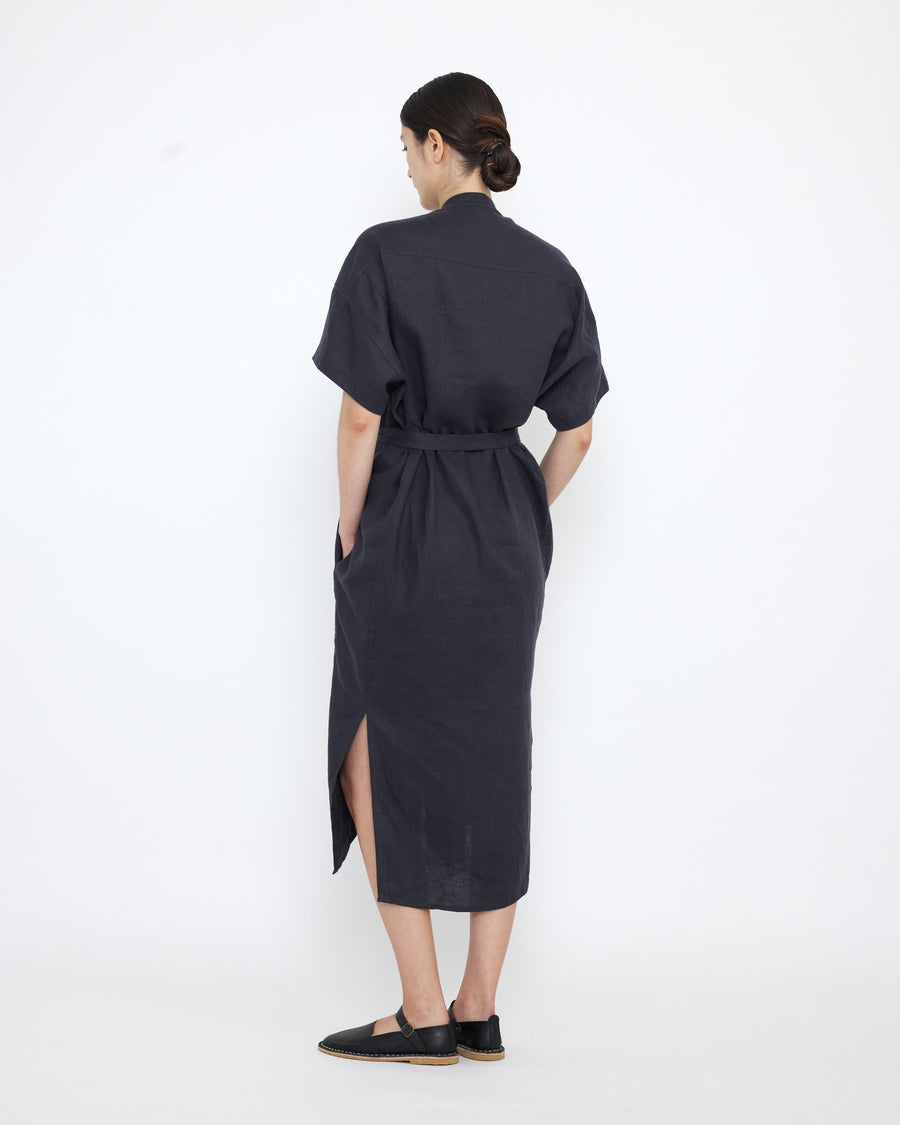 Linen Shirtdress - SS25 - Charcoal Blue