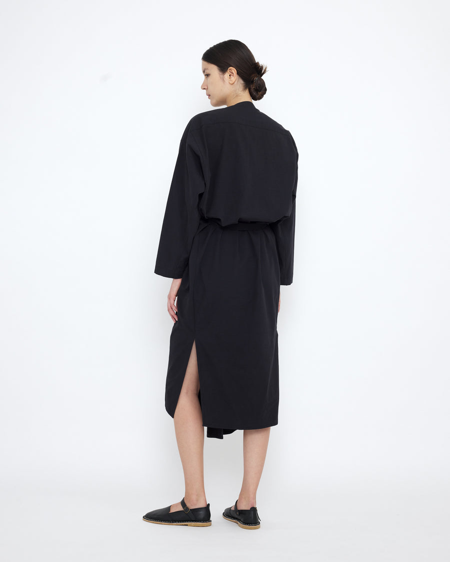 V-Neck Cocoon Midi Dress - SS25 - Black
