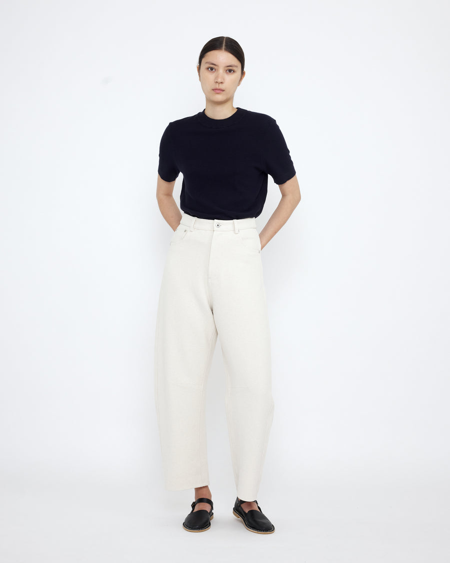 Relaxed Curve Legged Trouser - SS25 - Off-White