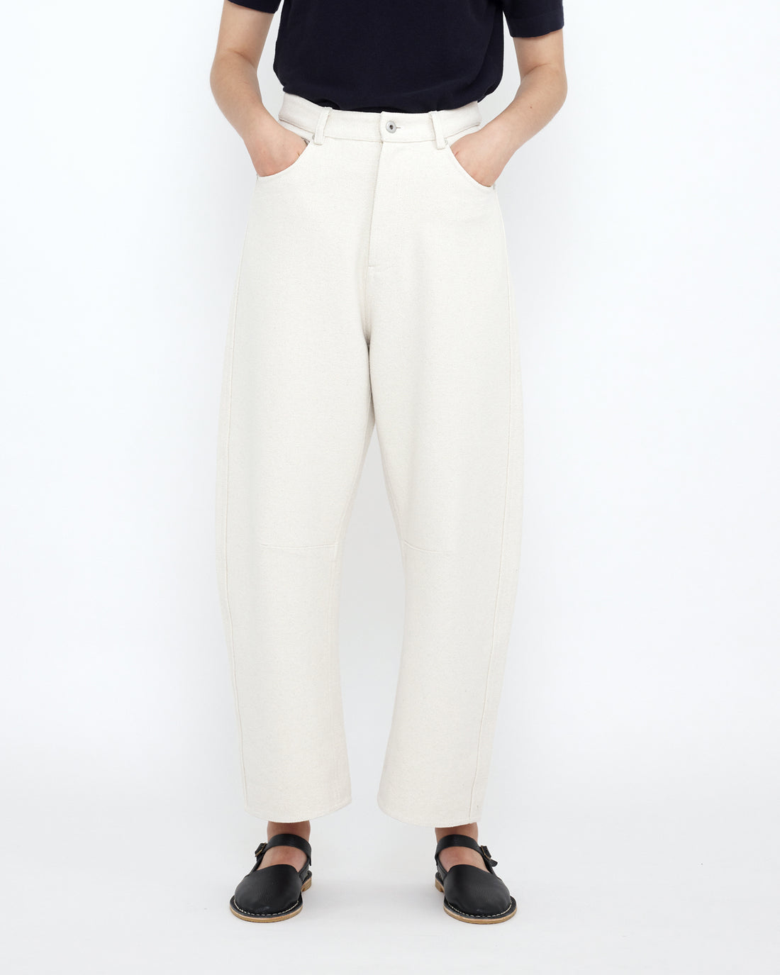 Relaxed Curve Legged Trouser - SS25 - Off-White