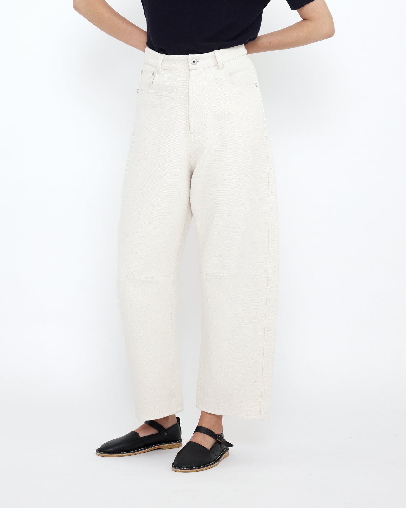 Relaxed Curve Legged Trouser - SS25 - Off-White