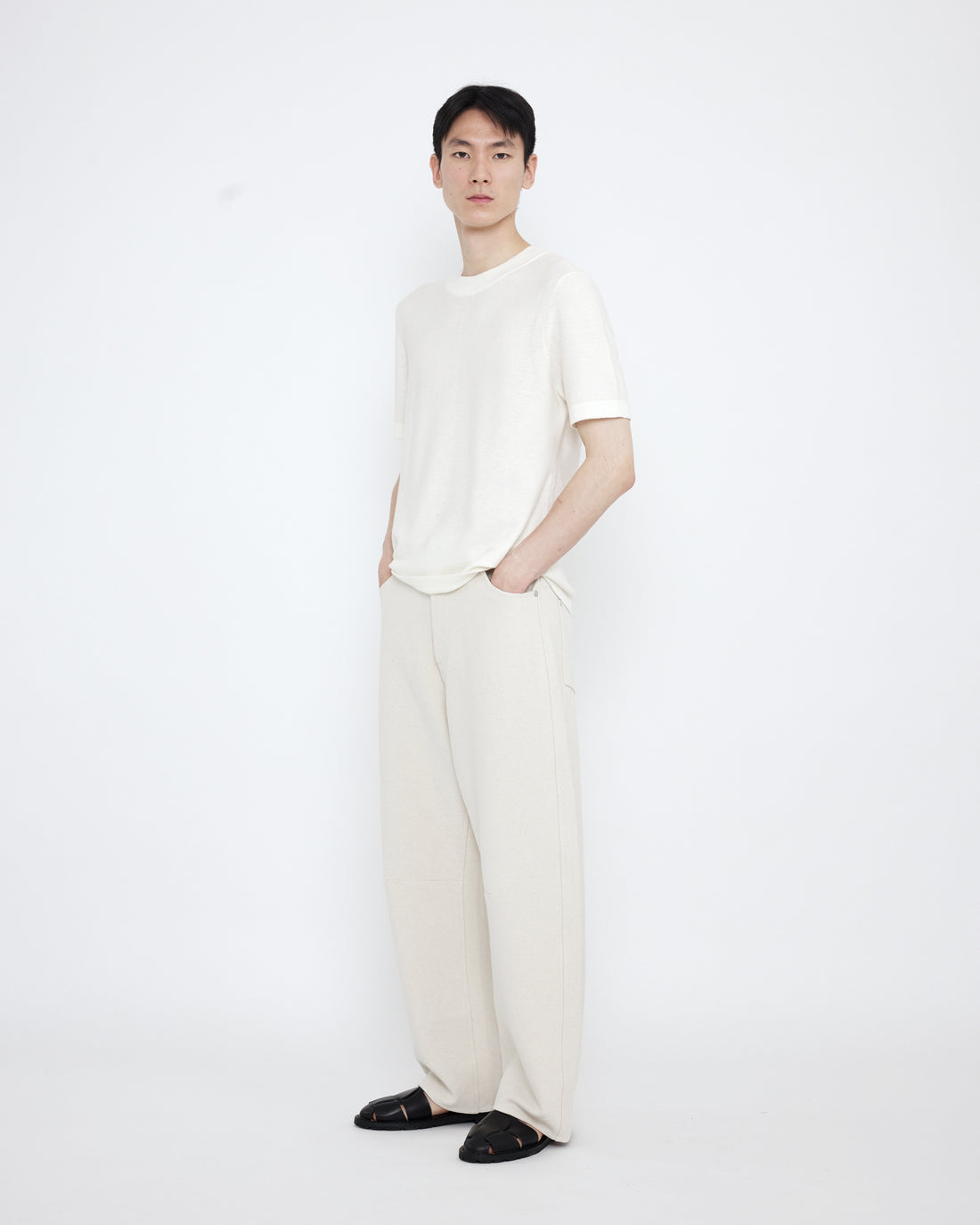 Relaxed Curve Legged Trouser - SS25 - Off-White