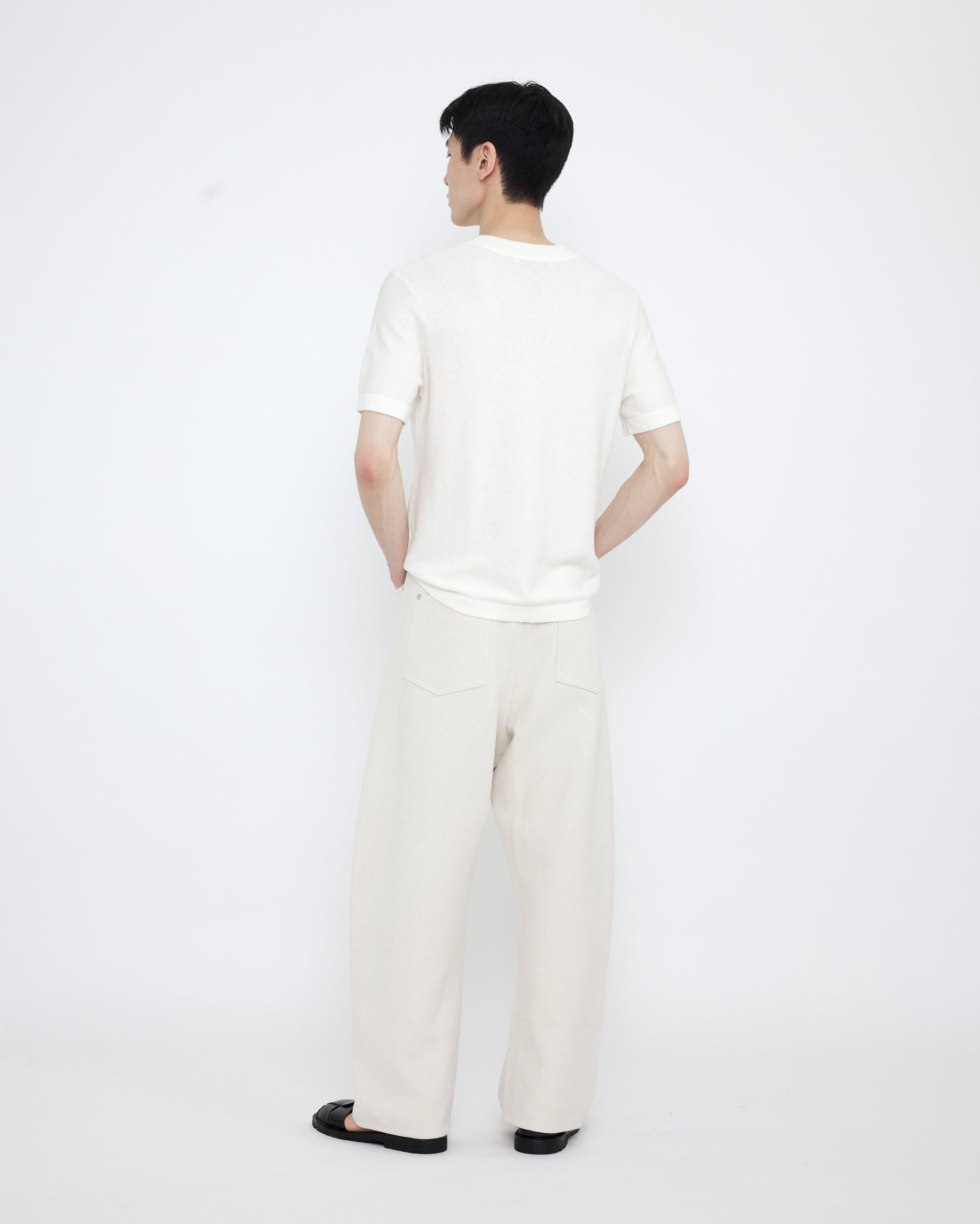 Relaxed Curve Legged Trouser - SS25 - Off-White