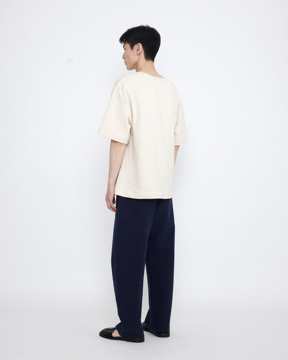 Relaxed Curve Legged Trouser - SS25 - Navy