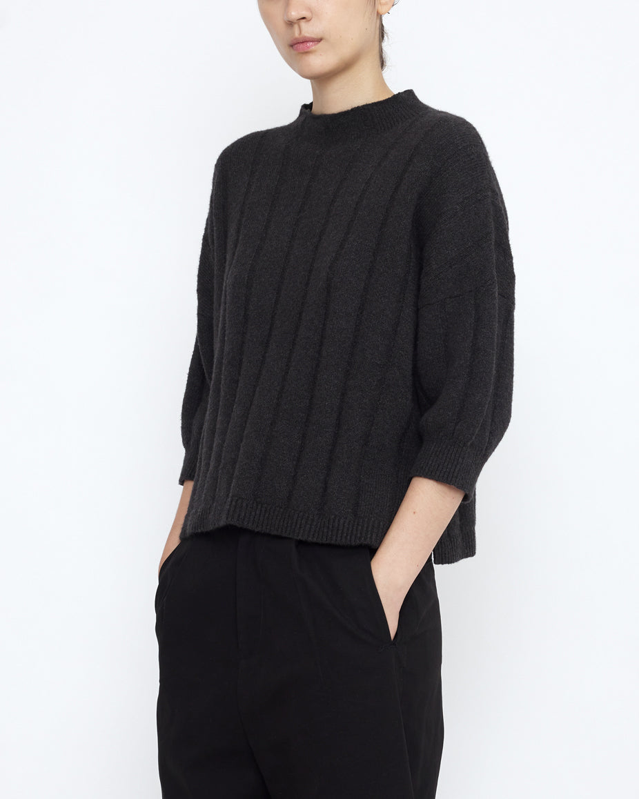 Mid-Poet Mockneck Sweater - SS25 - Charcoal