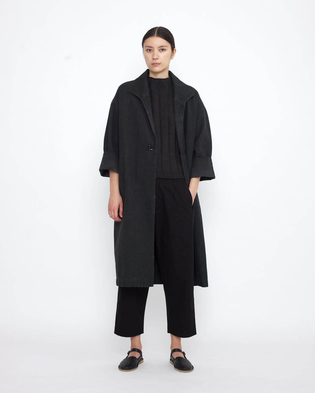 Spring Lapel Coat - SS25 - Washed Black