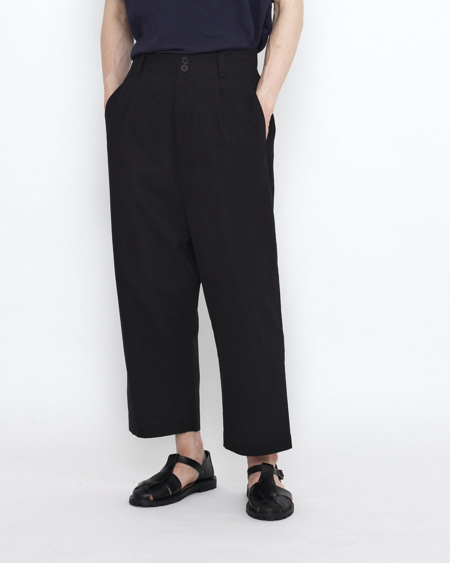 Elastic Dropped Crotch Trouser - SS25 - Black