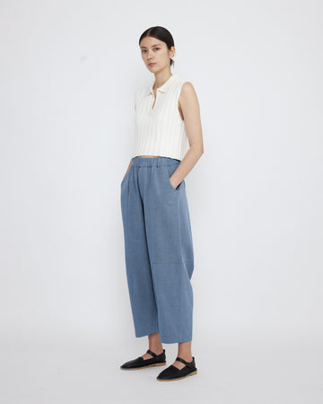 Collared Ribbed Vest - SS25 - White