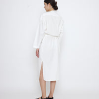 V-Neck Cocoon Midi Dress - SS25 - Off-White