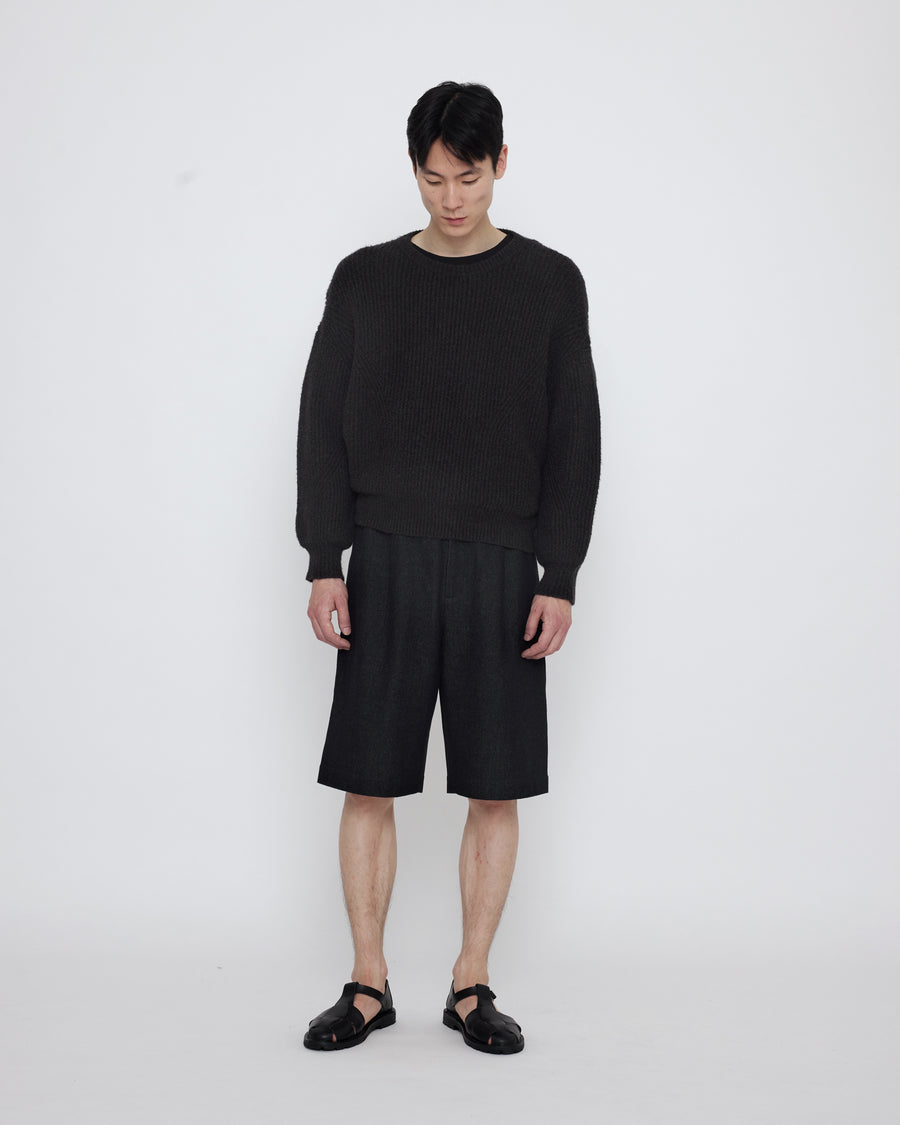 Signature Poet Sleeves Sweater - Charcoal