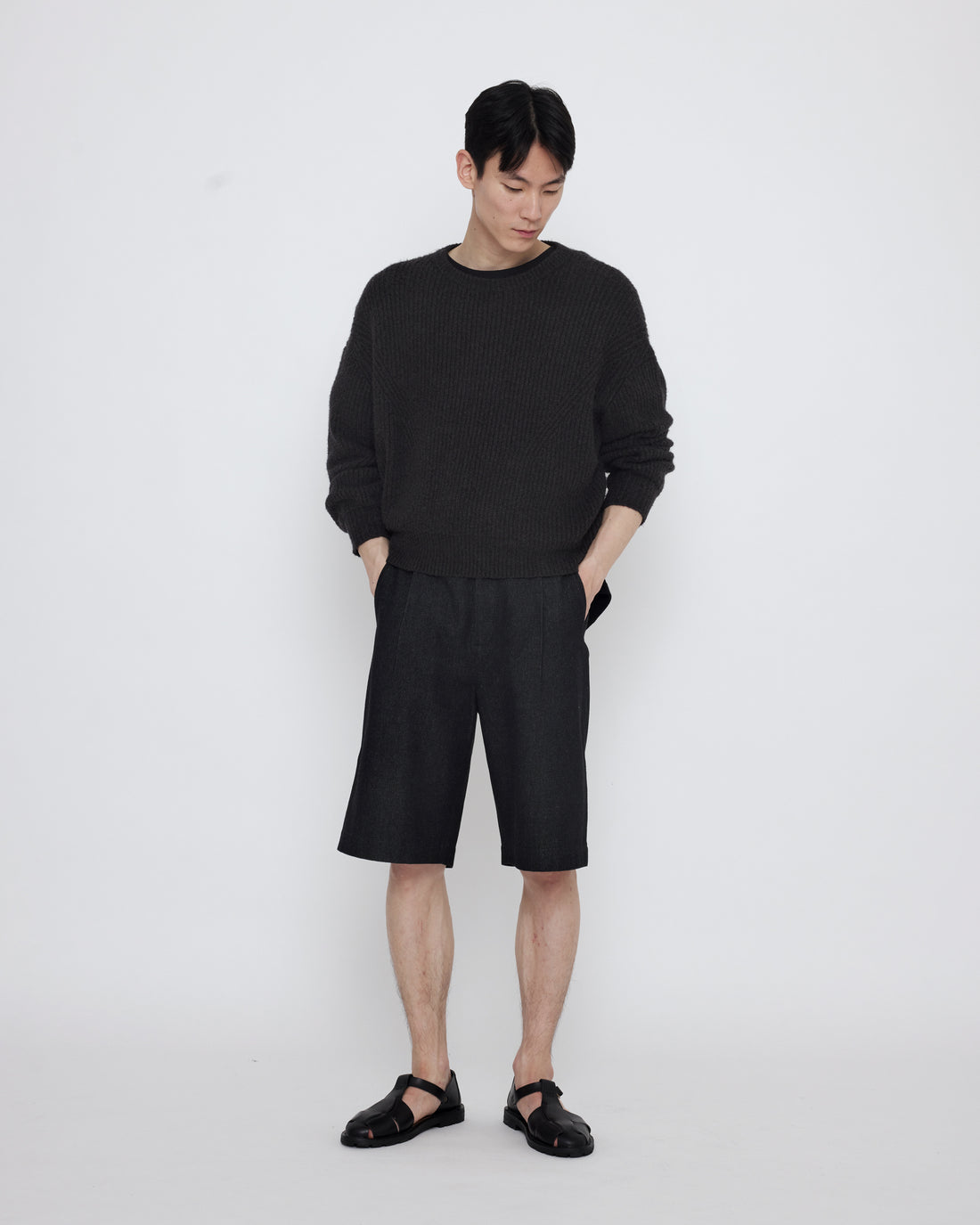 Signature Poet Sleeves Sweater - Charcoal