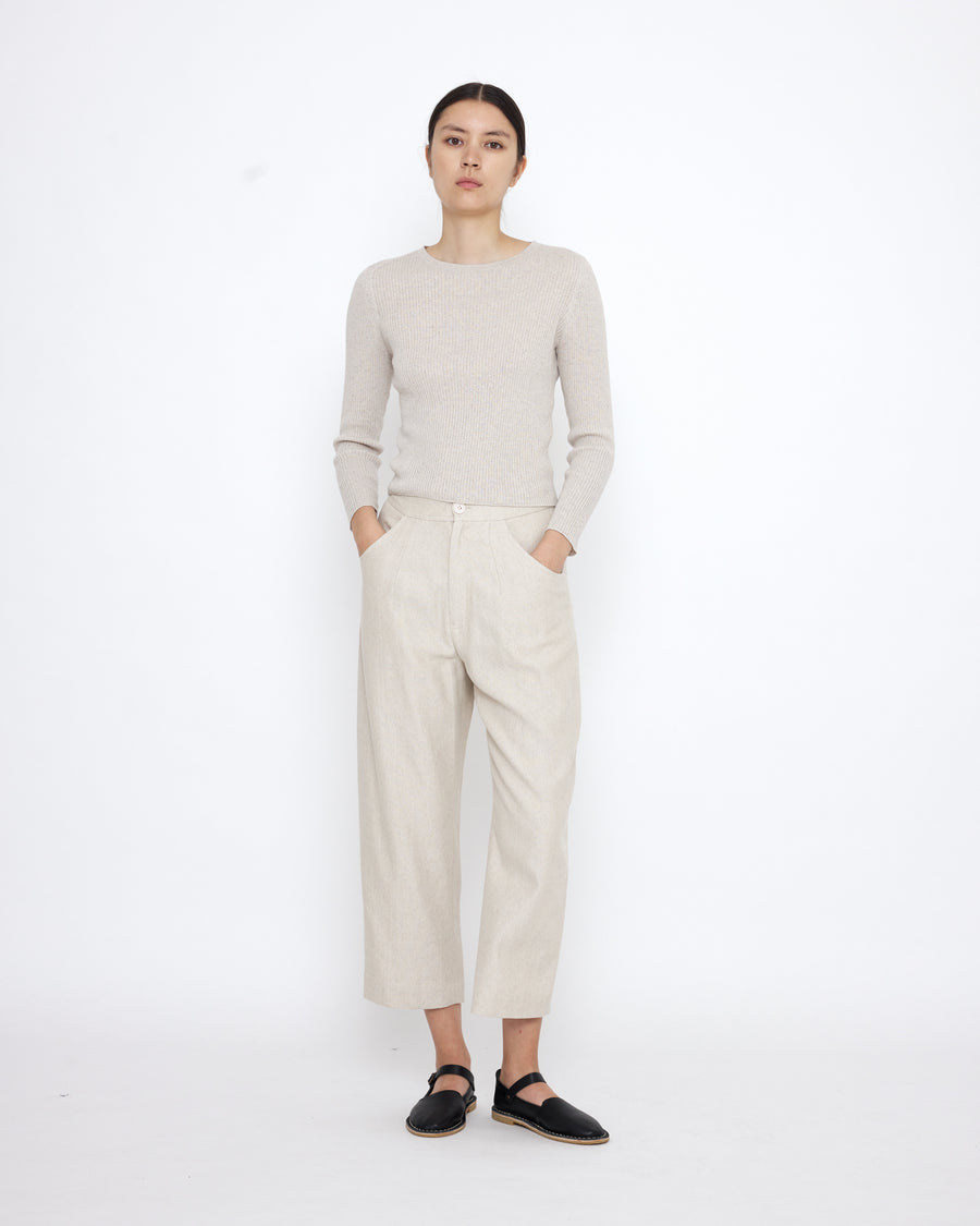 Longsleeves Ribbed Fine Knit - SS25 - Sand Beige