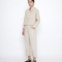 Signature 3/4 Cropped Shirt Jacket - Textured Edition - Textured Beige