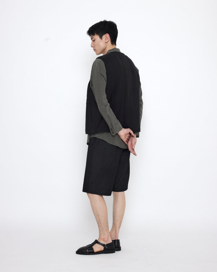Reversible Quilted Vest - SS25 - Black