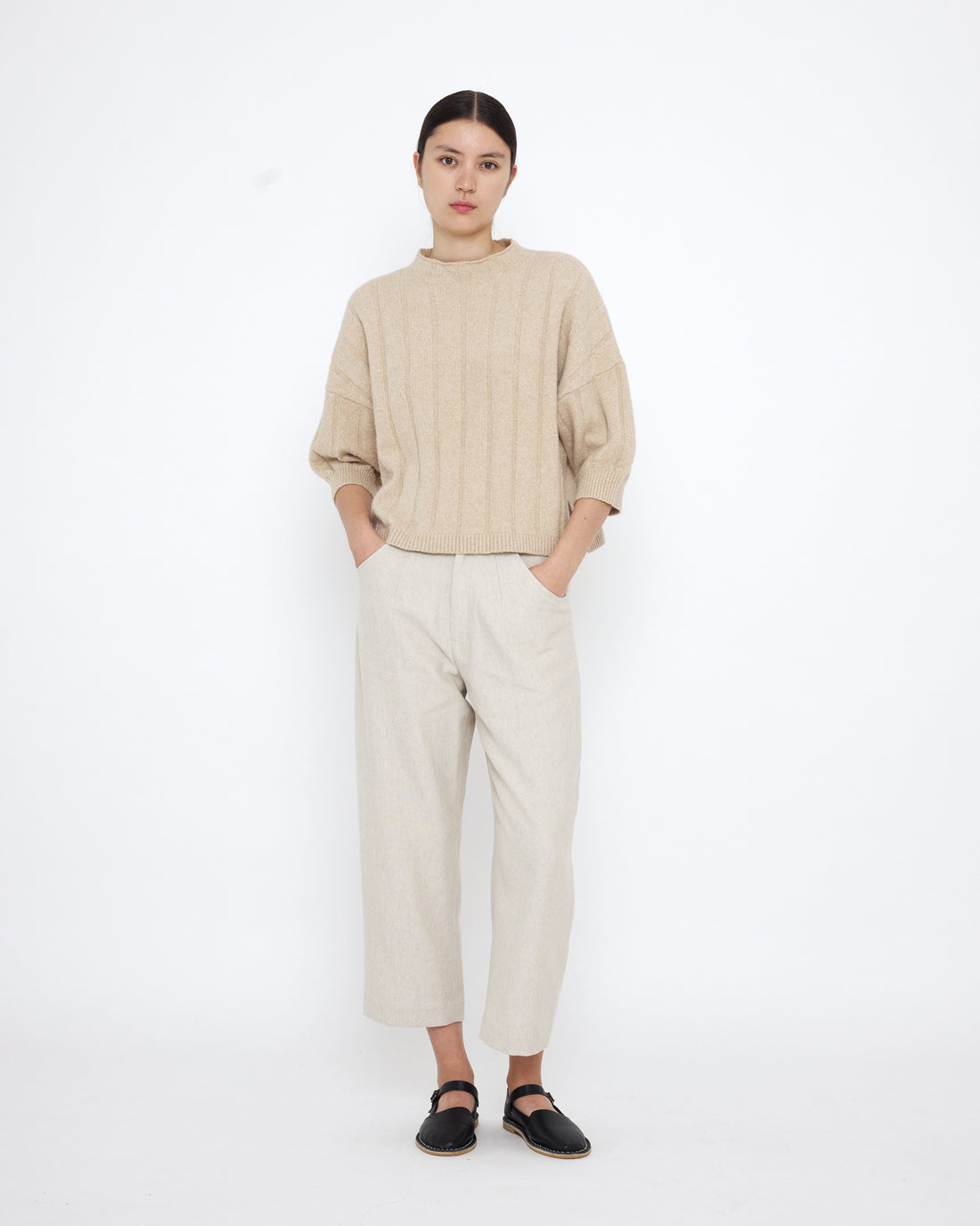 Mid-Poet Mockneck Sweater - SS25 - Wheat