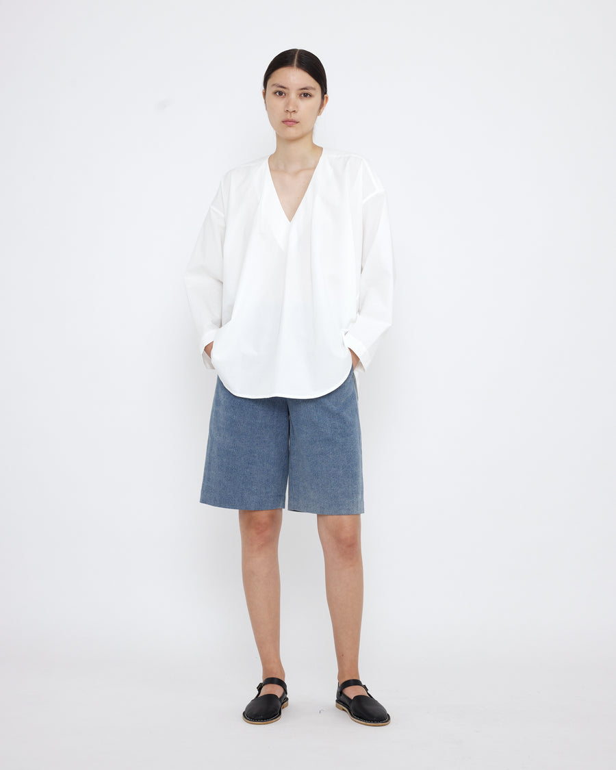 V-Neck Cocoon Top - SS25 - Off-White