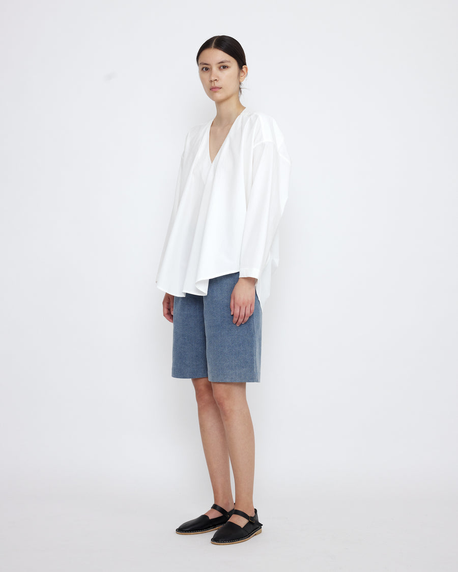 V-Neck Cocoon Top - SS25 - Off-White
