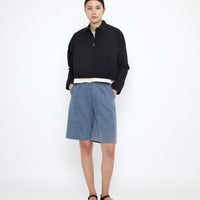 Signature 3/4 Cropped Shirt Jacket - Textured Edition - Textured Black