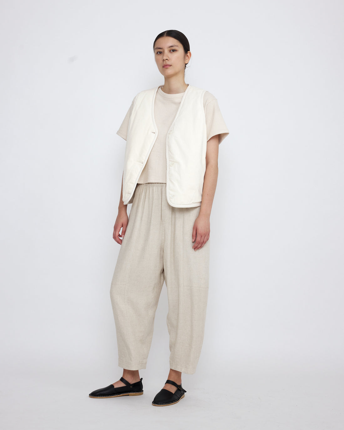 Reversible Quilted Vest - SS25 - Antique White