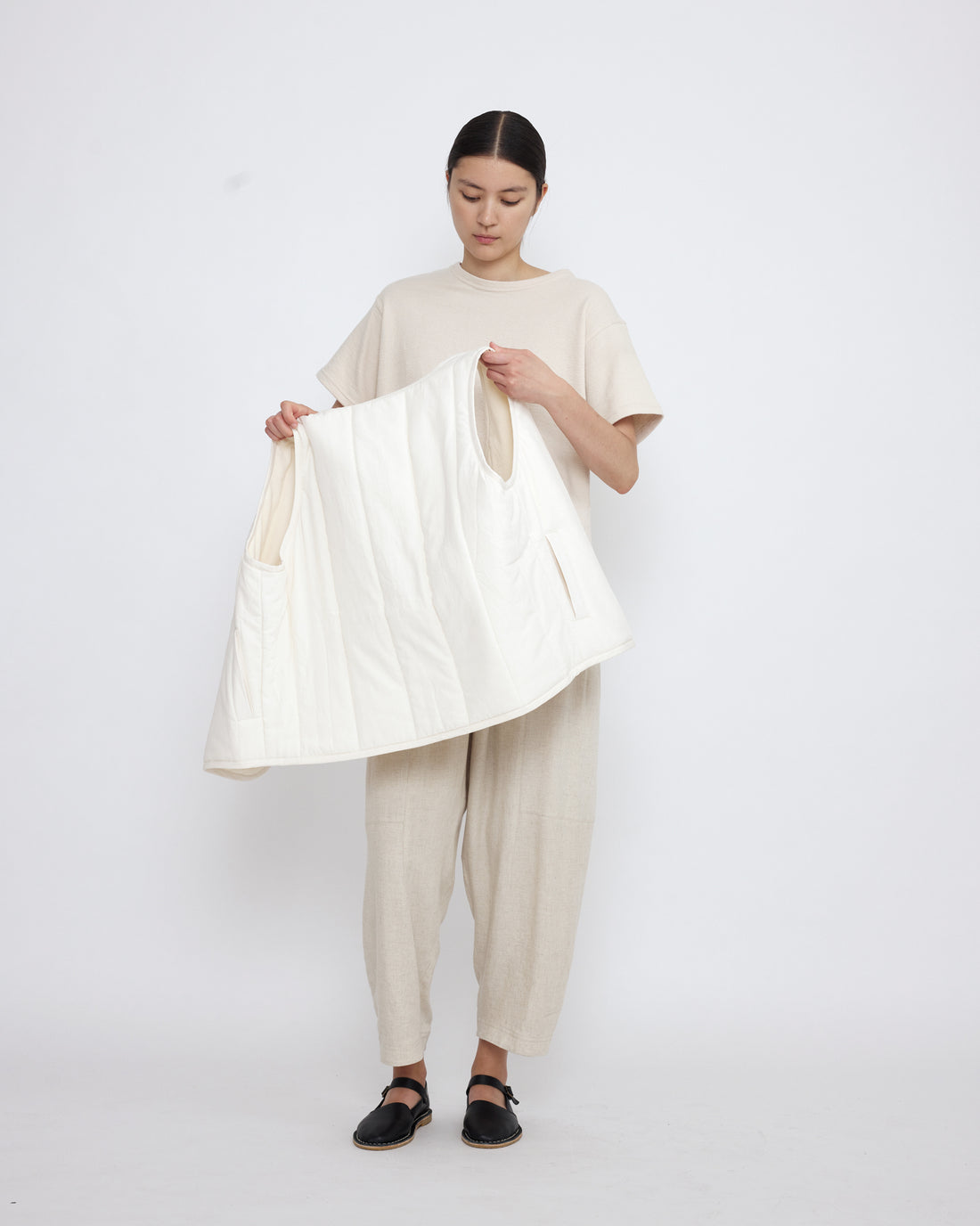 Reversible Quilted Vest - SS25 - Antique White