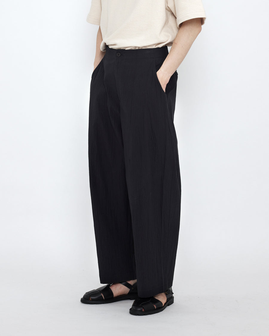 Signature Pleated Trouser - Textured Edition - Textured Black
