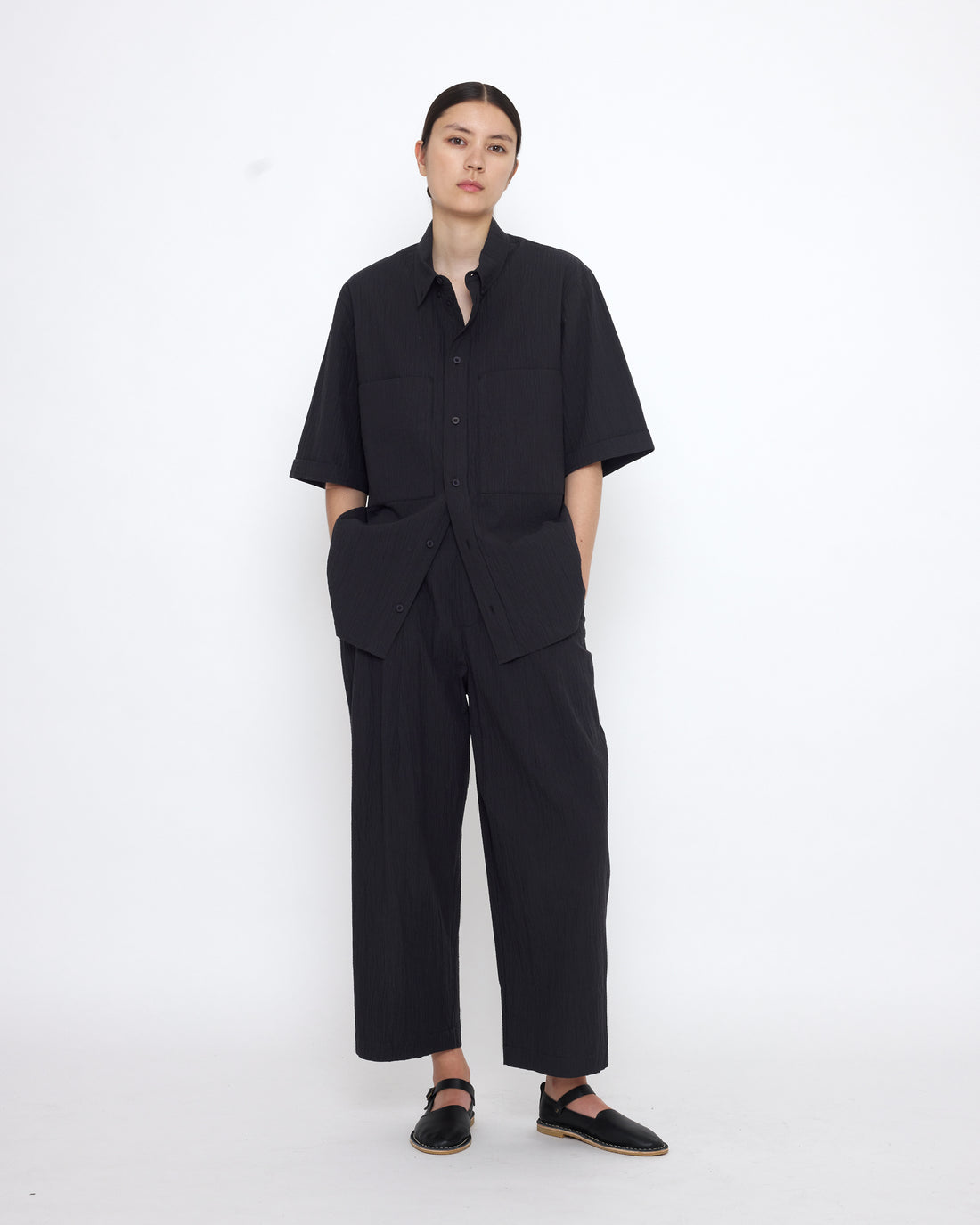 Double Pocket Shirt - SS25 - Textured Black