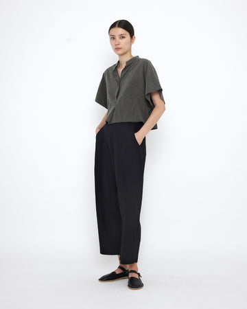 Mandarin Top - SS25 - Pewter Green