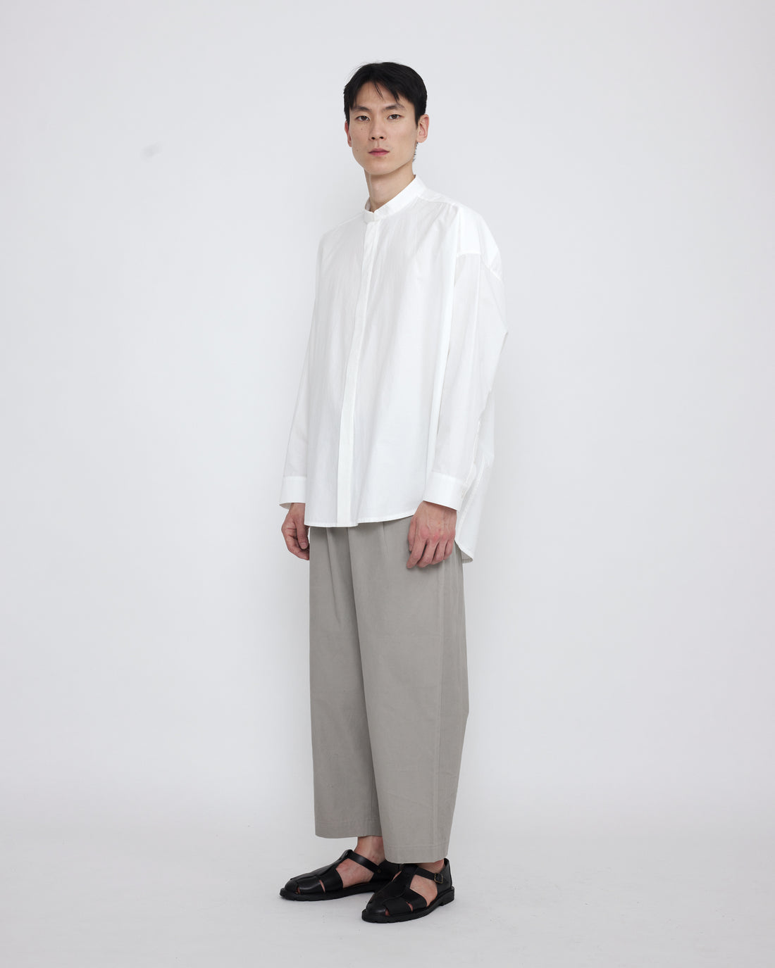 Mandarin Cocoon Dress Shirt - SS25 - Off-White