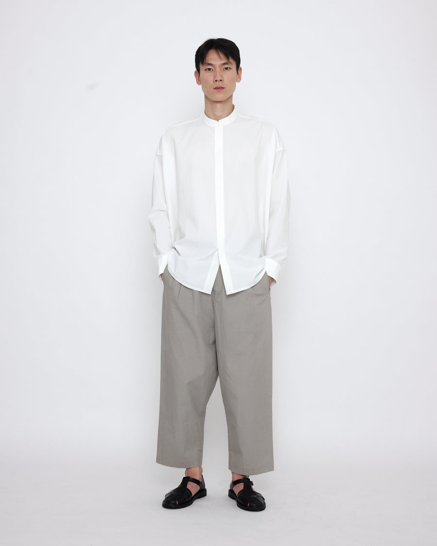 Mandarin Cocoon Dress Shirt - SS25 - Off-White