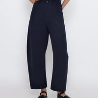 Relaxed Curve Legged Trouser - SS25 - Navy