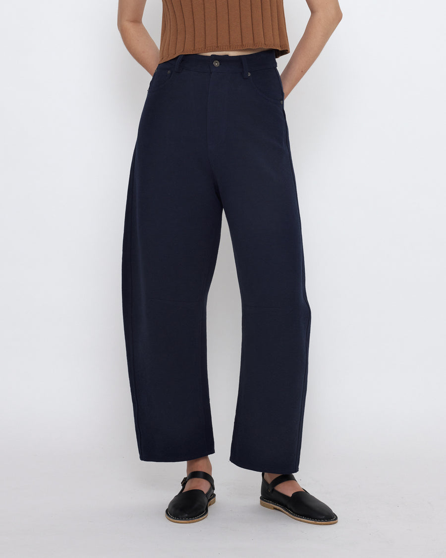 Relaxed Curve Legged Trouser - SS25 - Navy