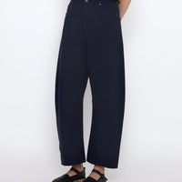 Relaxed Curve Legged Trouser - SS25 - Navy