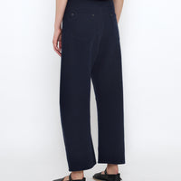 Relaxed Curve Legged Trouser - SS25 - Navy