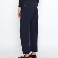 Relaxed Curve Legged Trouser - SS25 - Navy