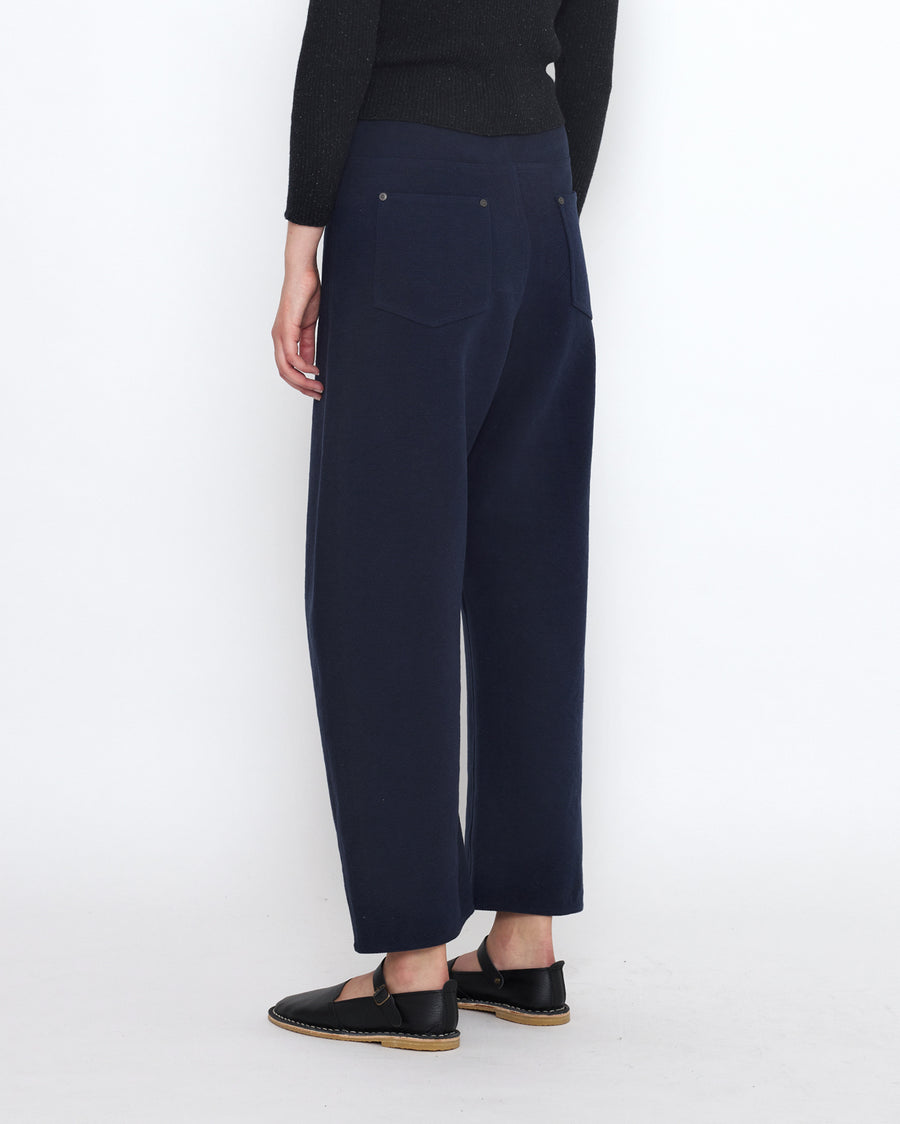 Relaxed Curve Legged Trouser - SS25 - Navy