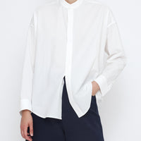 Mandarin Cocoon Dress Shirt - SS25 - Off-White