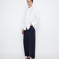 Mandarin Cocoon Dress Shirt - SS25 - Off-White