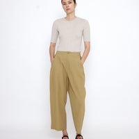 Signature Pleated Trouser - Textured Edition - Textured Dijon