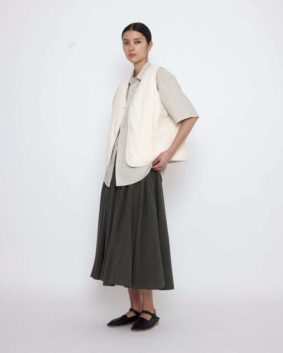 Reversible Quilted Vest - SS25 - Antique White