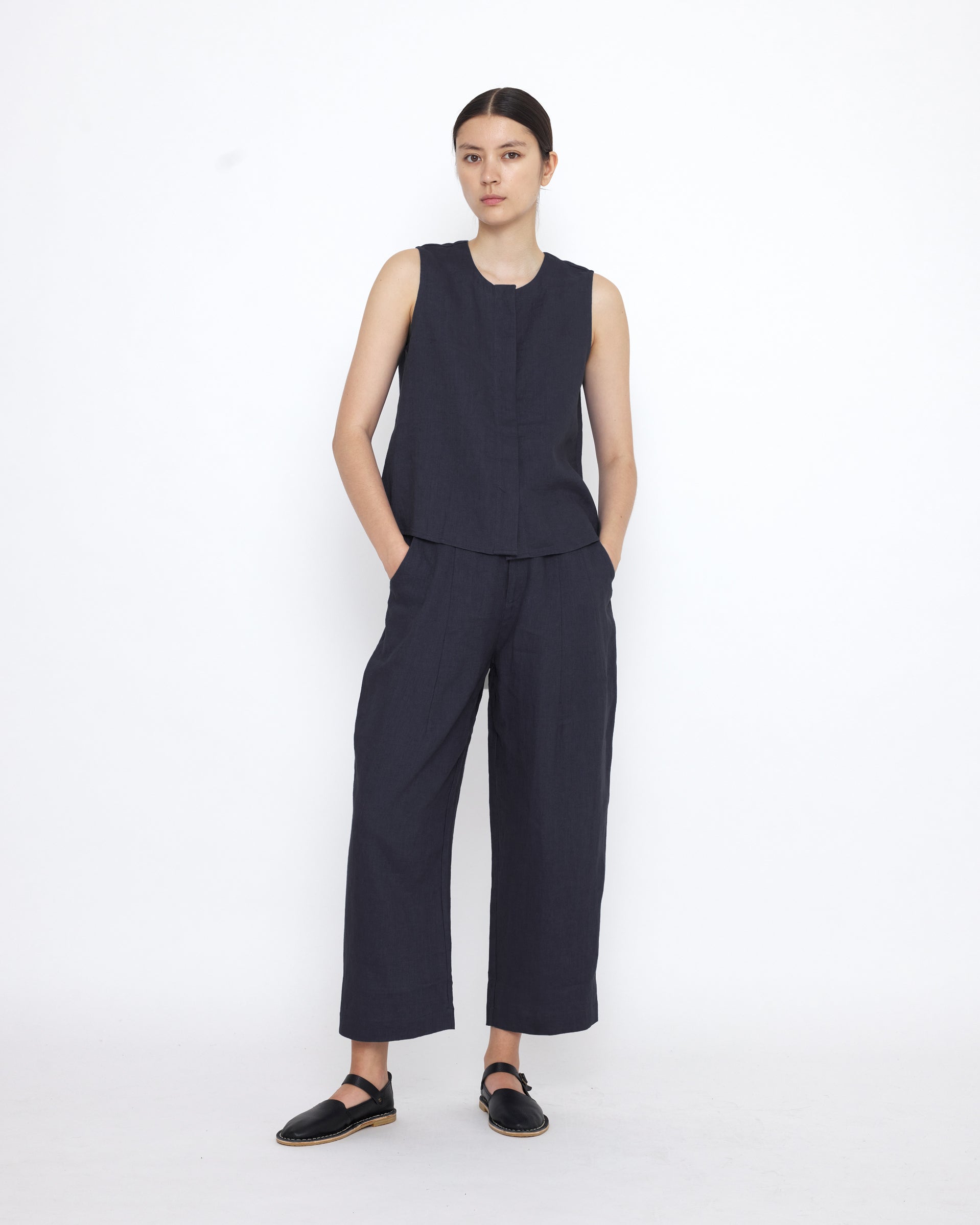 Linen Playtop - SS25 - Charcoal Blue