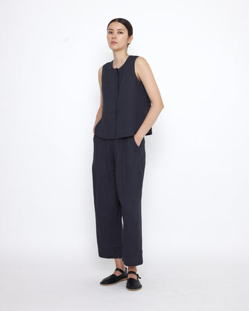 Linen Playtop - SS25 - Charcoal Blue