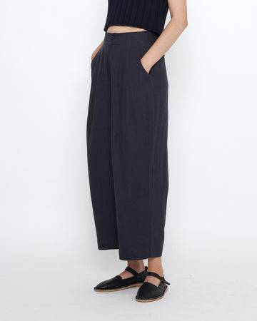 Linen Pleated Trouser - SS25 - Charcoal Blue
