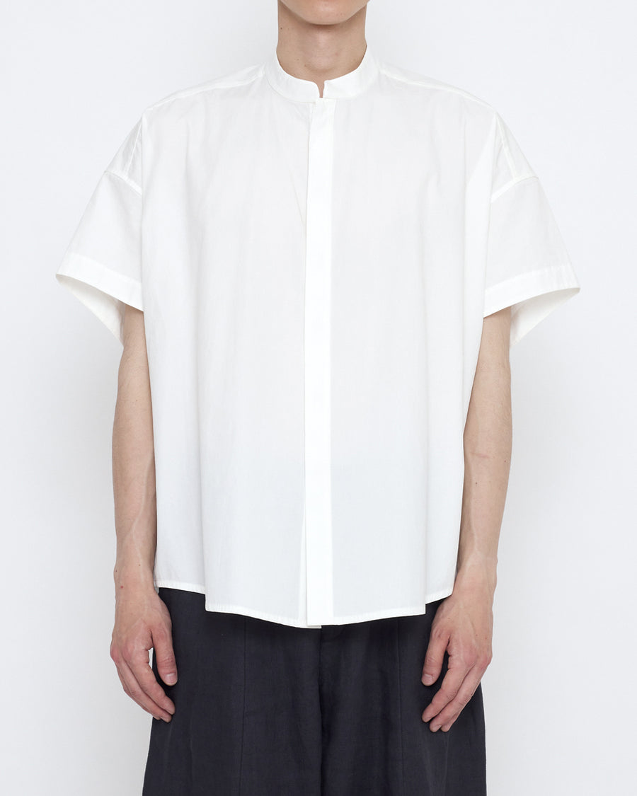 Mandarin Cocoon Short Sleeves Shirt - SS25 - Off-White
