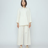 Papery 3/4 Button Up - SS26 - Rice White